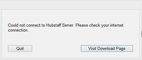 Could not connect to Hubstaff sever