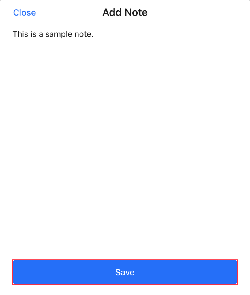 add note save button