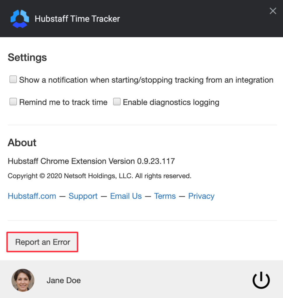 chrome report error