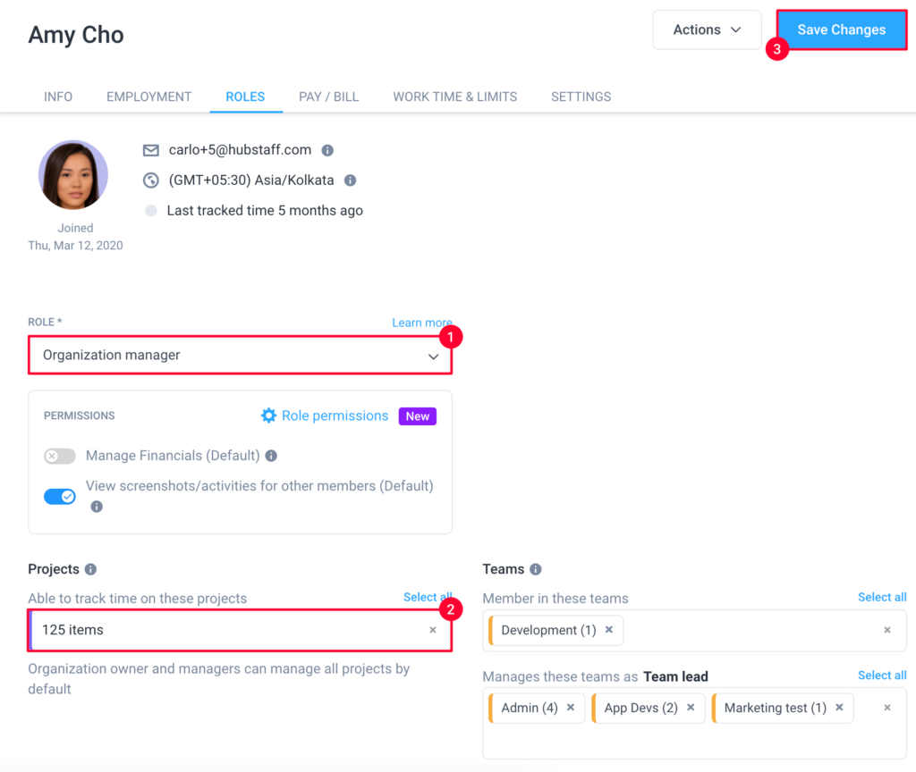 members roles projects