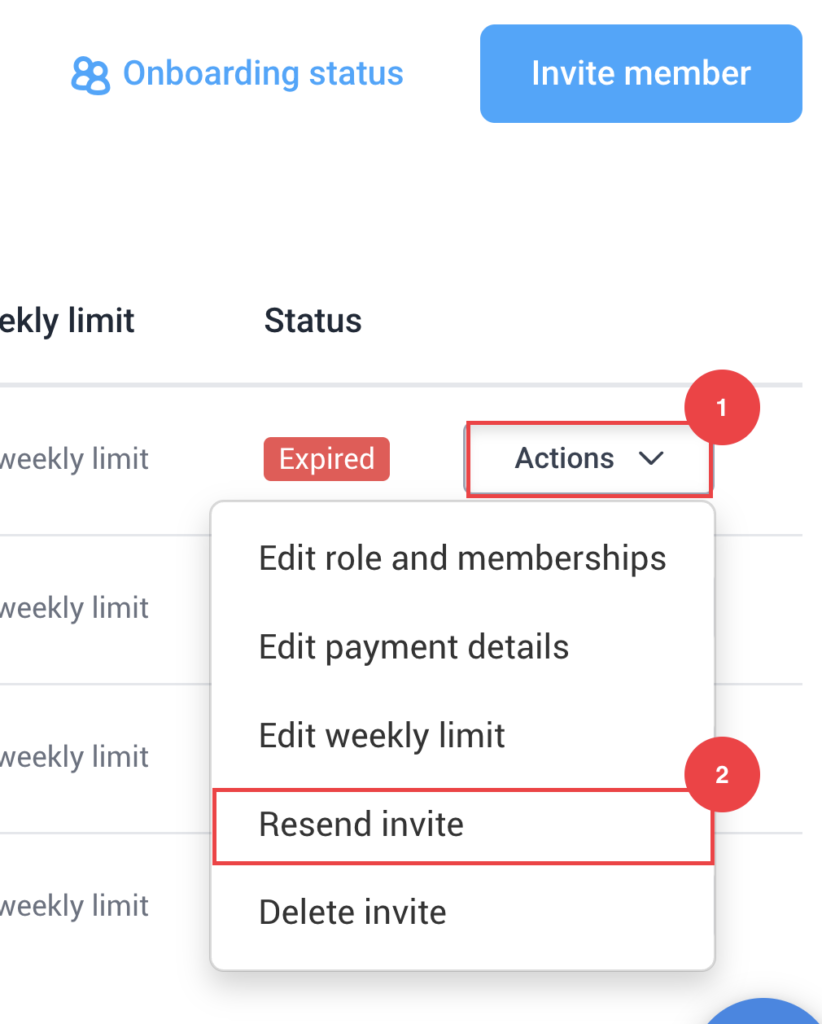 resend invite