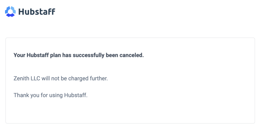 archive cancel email confirmation