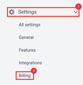 Billing settings 