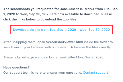 Hubstaff bulk screenshots download - Downloaded exported screenshots