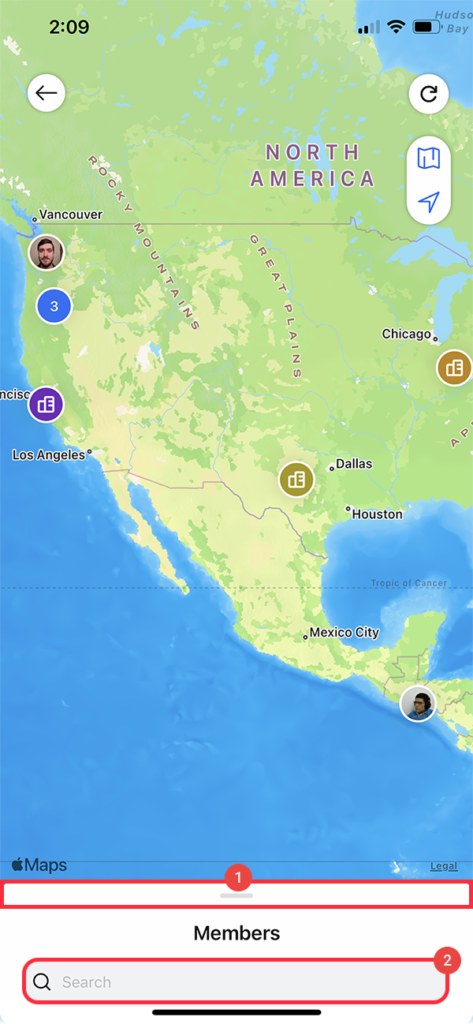 iOS maps members