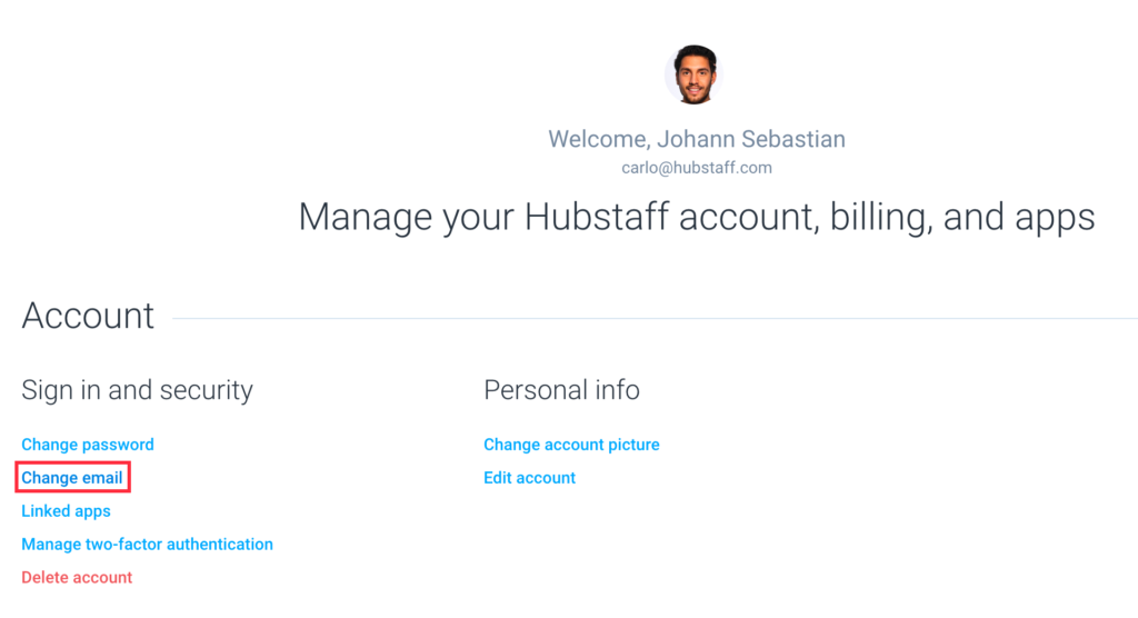 my account change email
