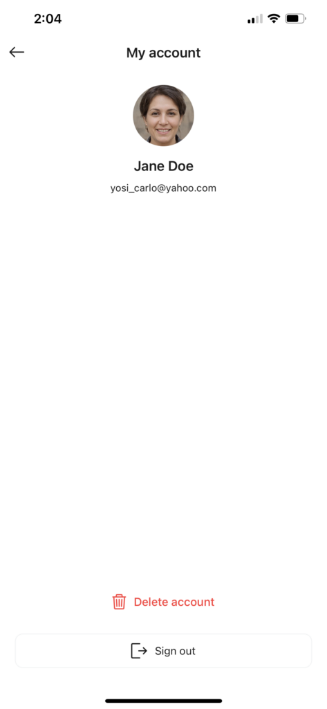 iOS sign out delete account