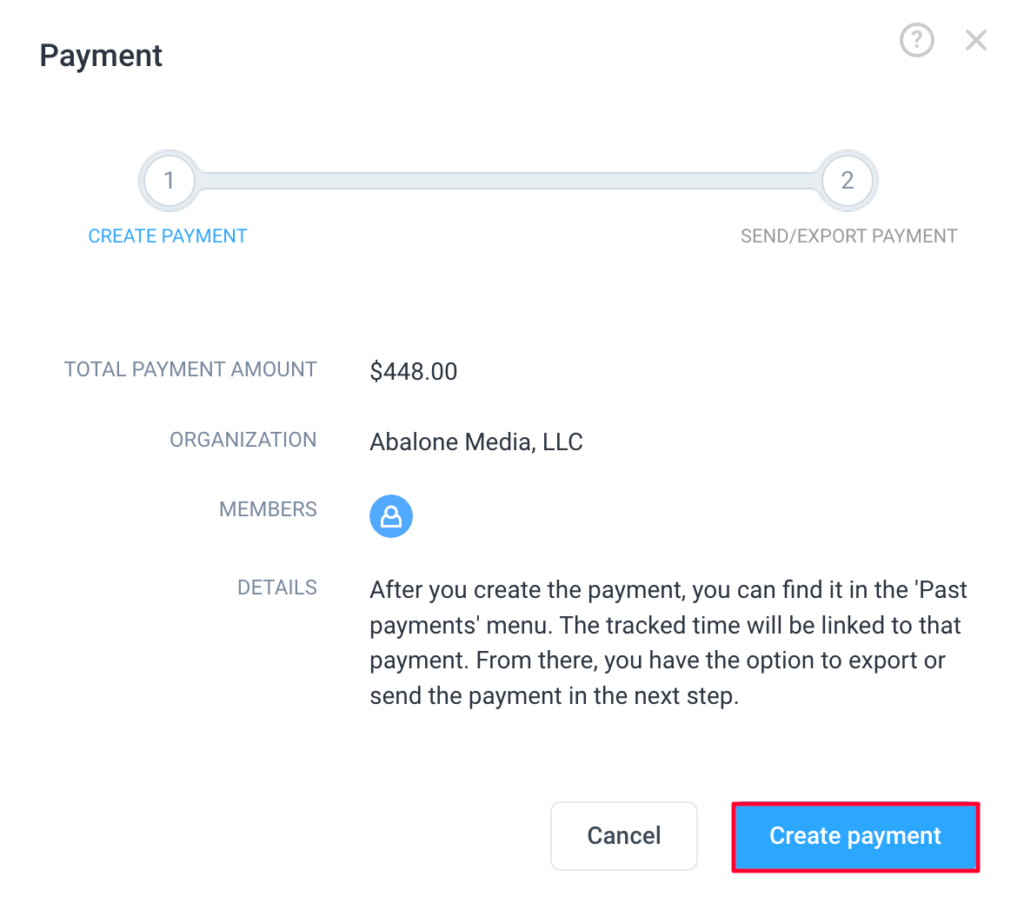 payment create payment