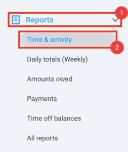 reports timeactivity