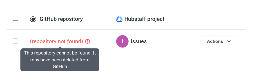 integration project not found