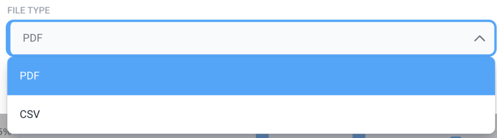 pdf csv selection