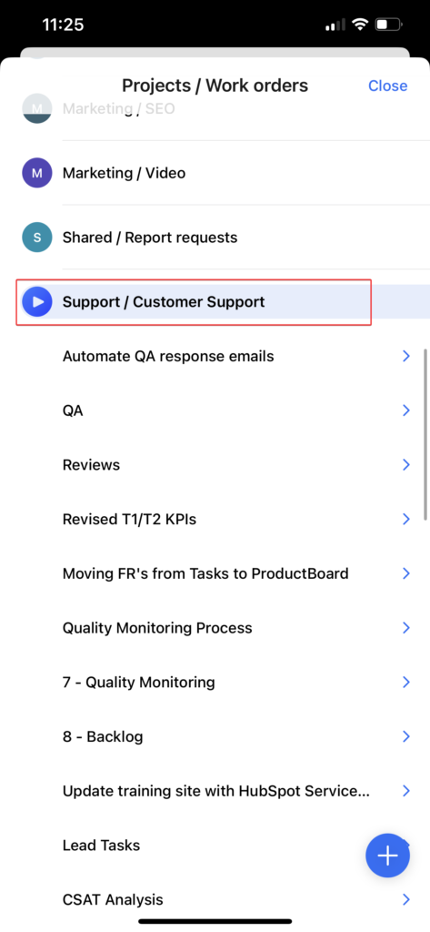 iOS select project1