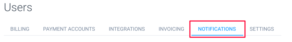 user settings notifications tab
