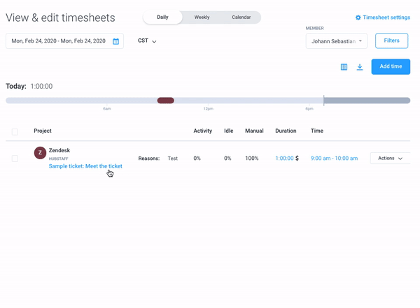 Reassign Projects/Tasks to a Time Entry