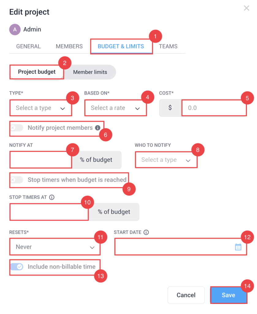 adding project budget