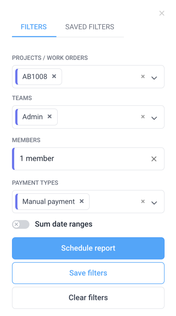 payment report filters 1