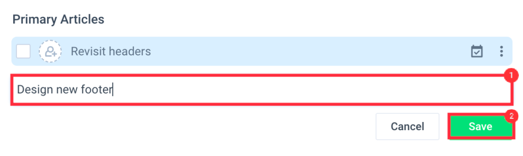 tasks checklist items