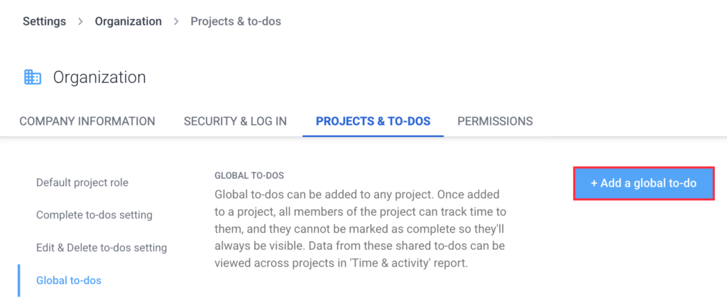add a global to do button
