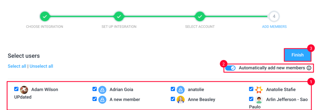 add members wise integration