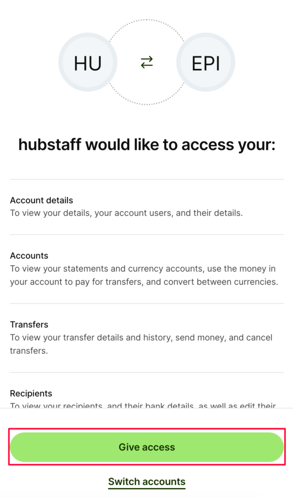 wise hubstaff access permission