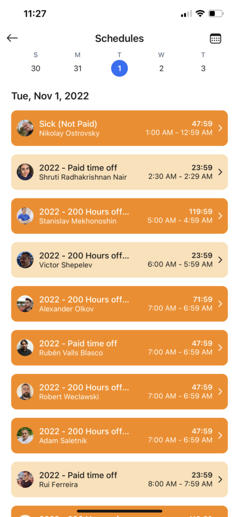 iOS schedules