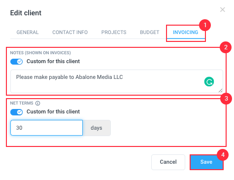 edit client