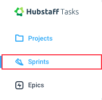 tasks menu sprints