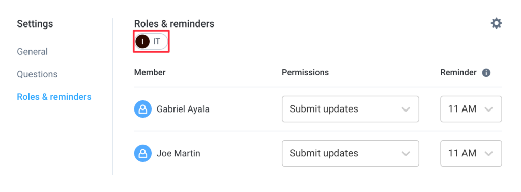 roles and reminders team