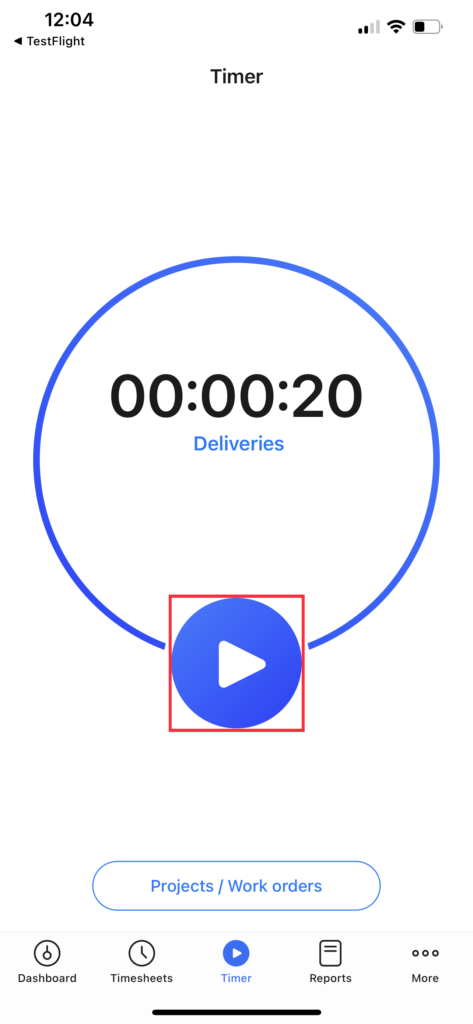 iOS time tracking stopped