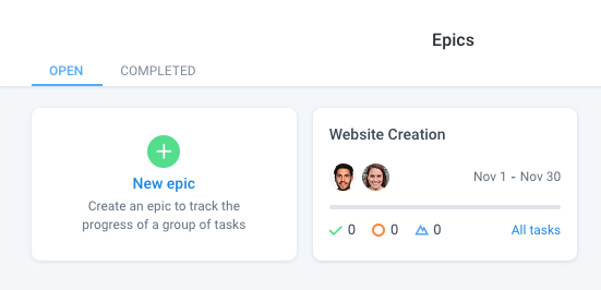 epics page