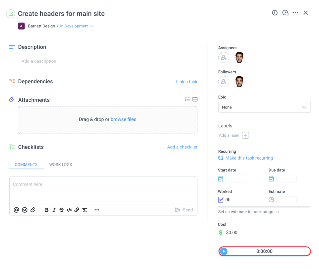 hubstaff tasks web timer