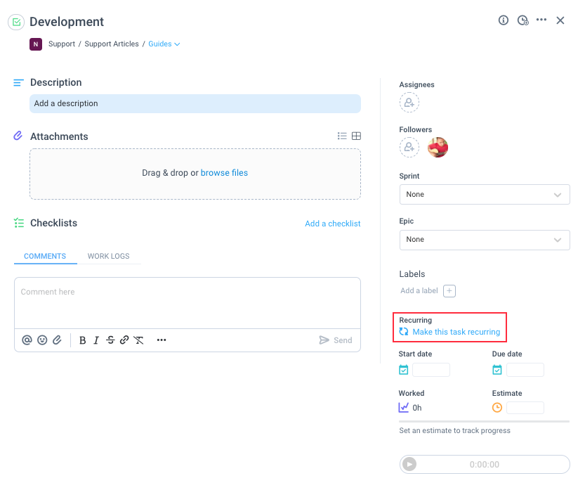 make task recurring
