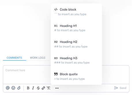hubstaff WYSIWYG text editor