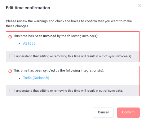 immutable time error message warning