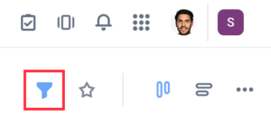 tasks project filters button