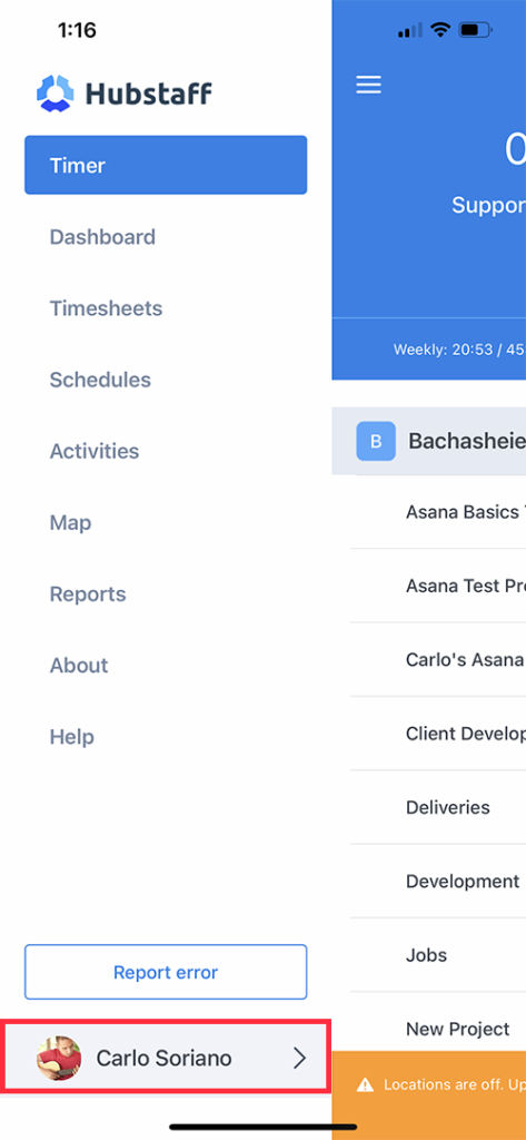 ios avatar menu