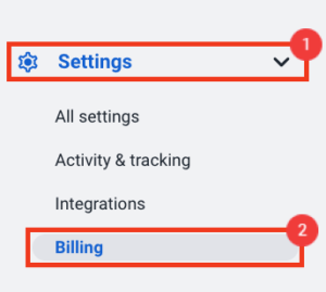 settings billing