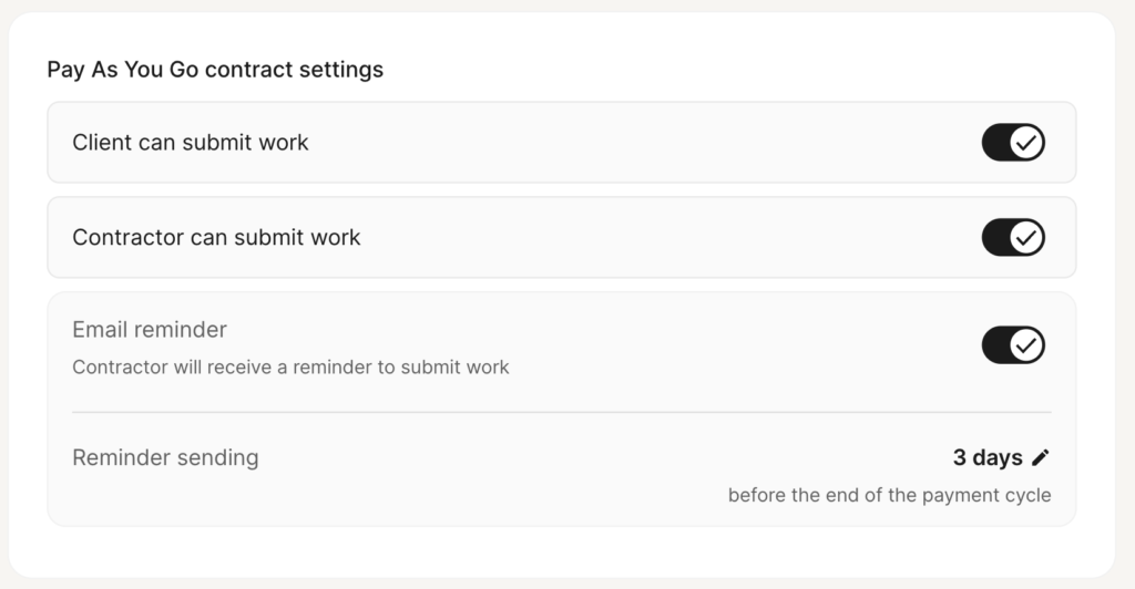 Client and Contractors can submit work