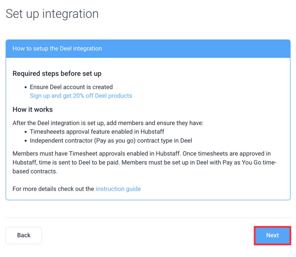 deel integration set up next