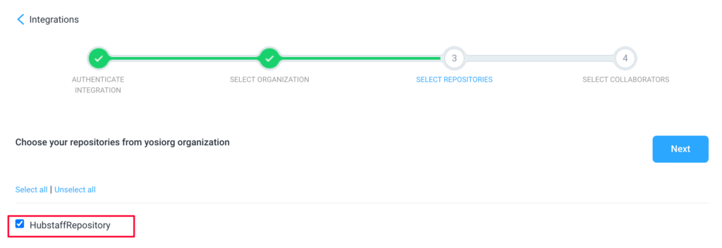 github select repository