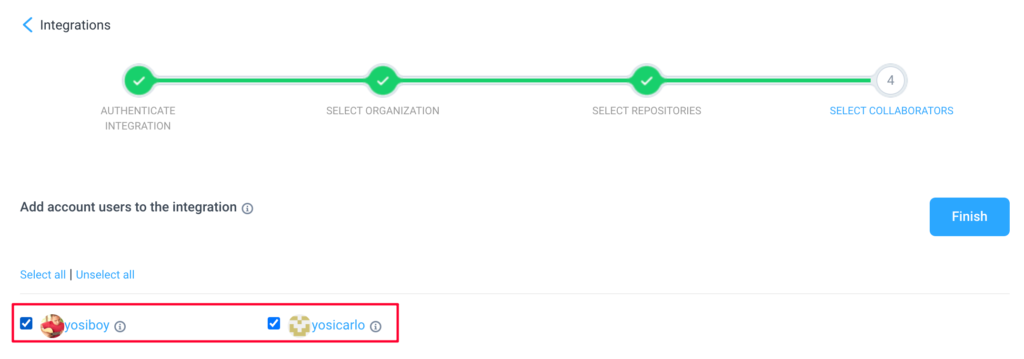 github select users