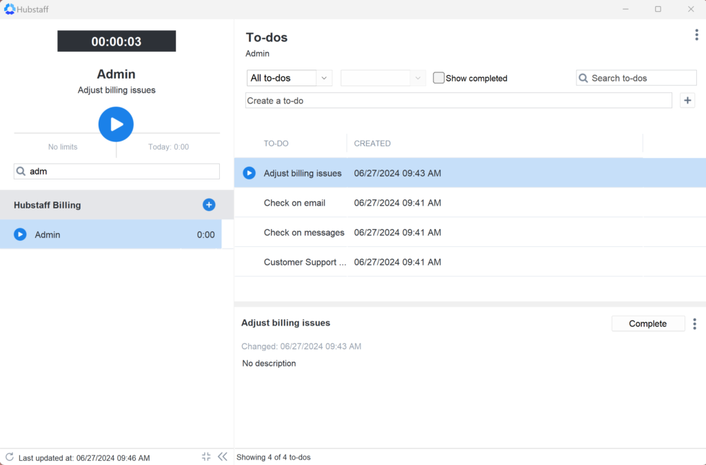 to dos on desktop app ss