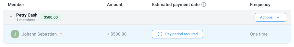 one time payroll adjustment finished.