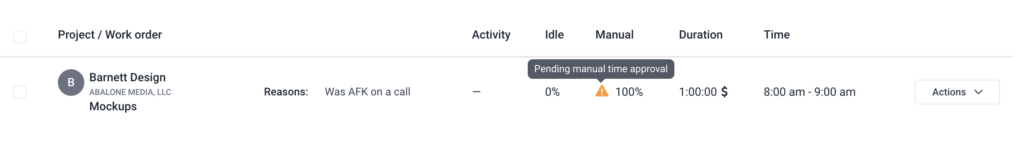 pending manual time approval