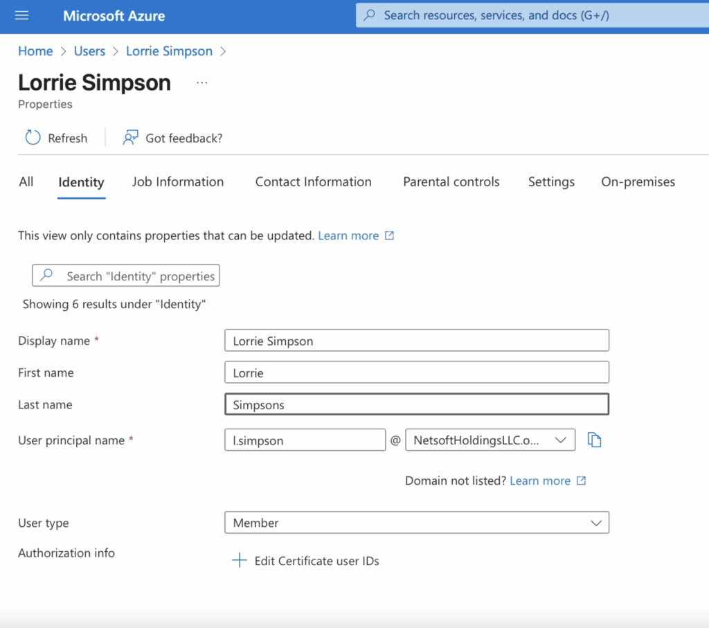 update records azure